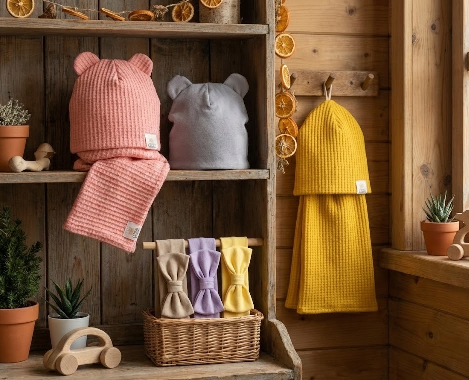 Otroške kape, šali in trakovi